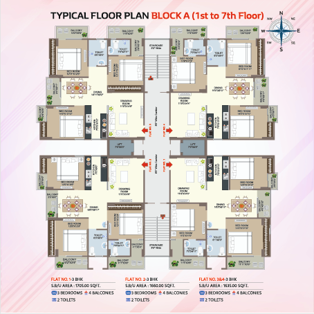 Block A - 1st to 7th Floor
